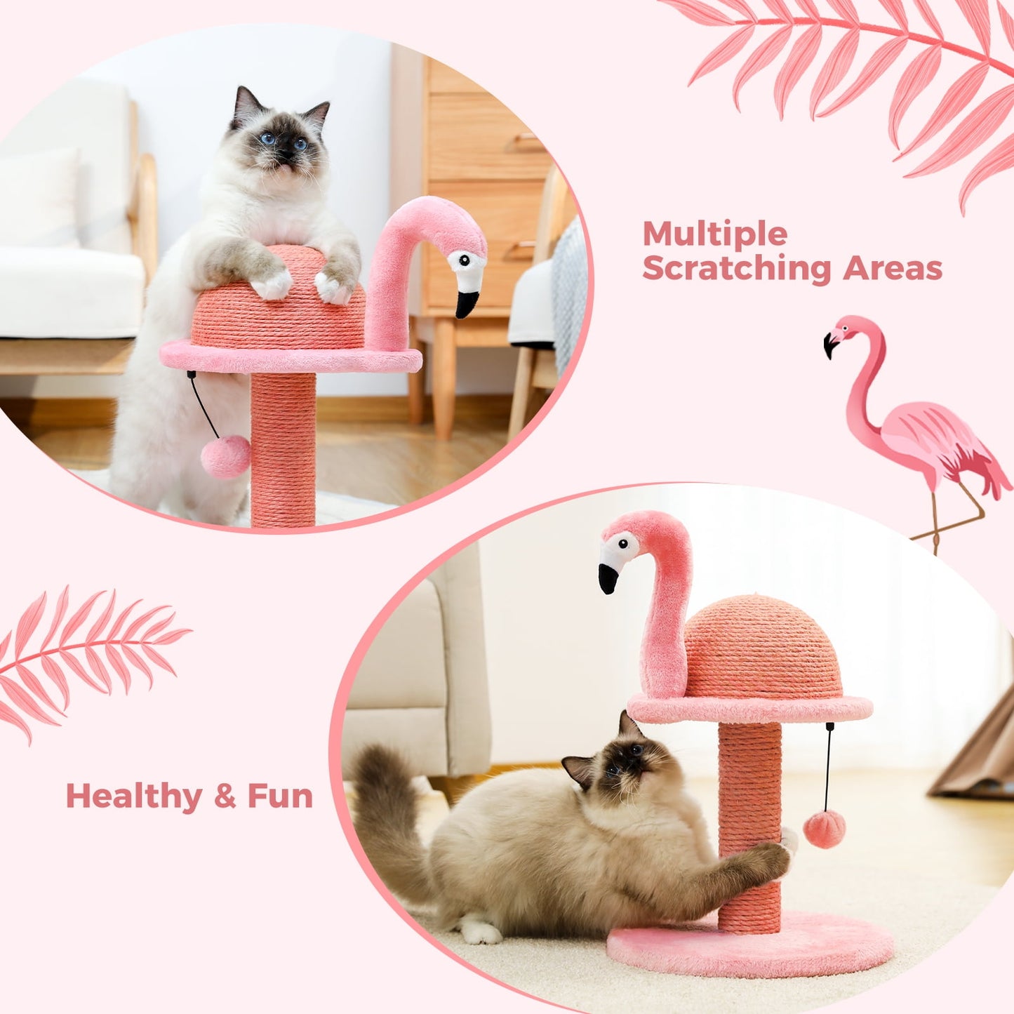 🩷 CocoBellas “Pretty in Pink” Flamingo Cat Scratcher