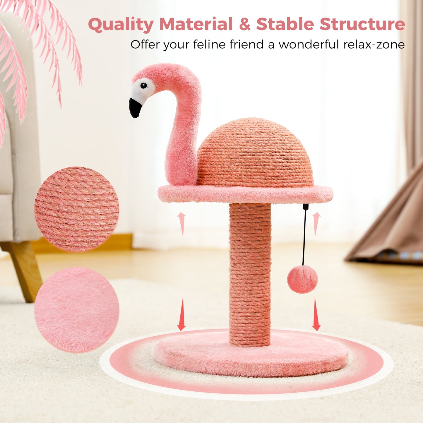 🩷 CocoBellas “Pretty in Pink” Flamingo Cat Scratcher
