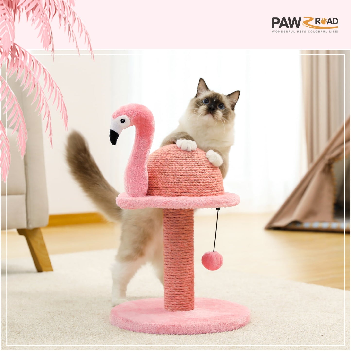 🩷 CocoBellas “Pretty in Pink” Flamingo Cat Scratcher