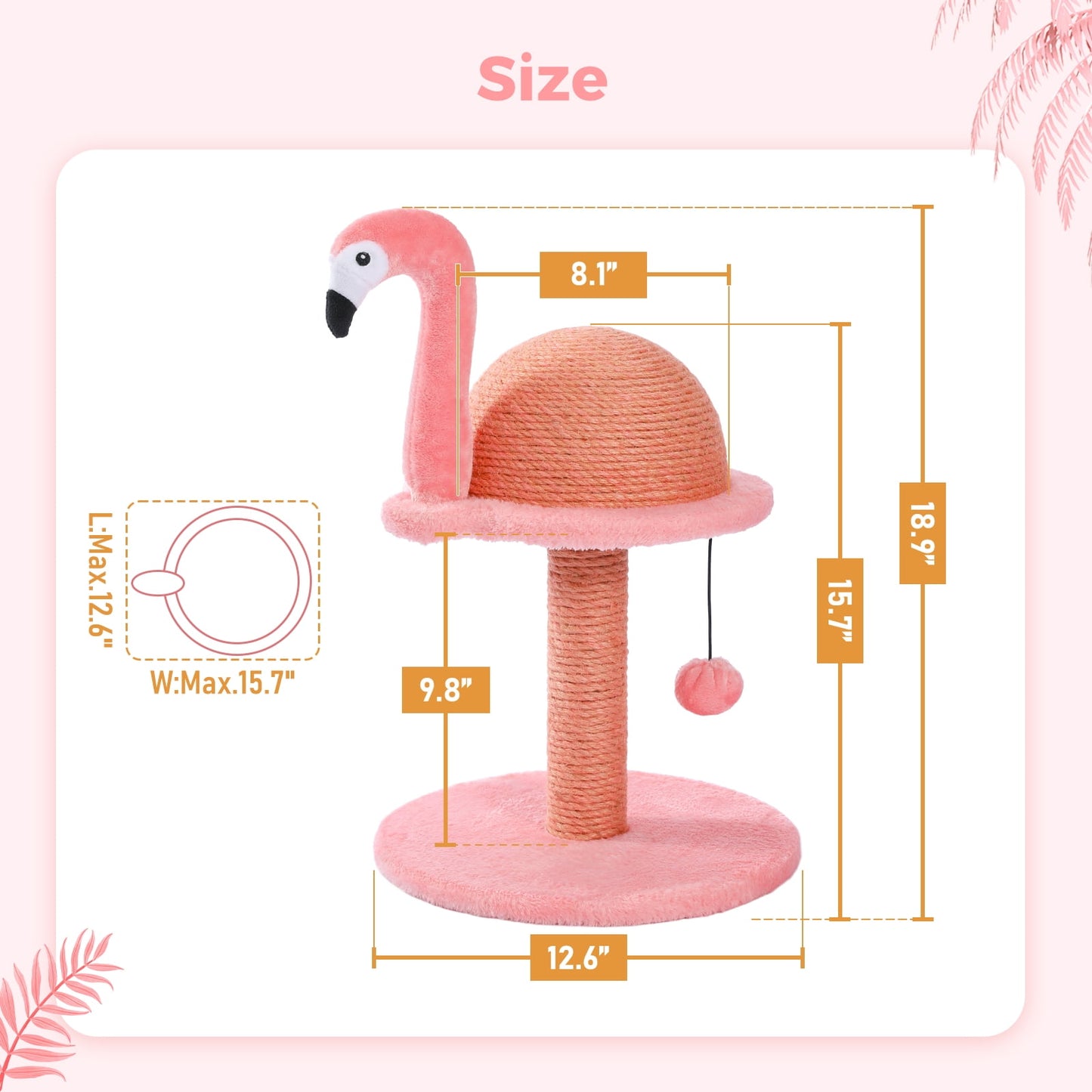 🩷 CocoBellas “Pretty in Pink” Flamingo Cat Scratcher