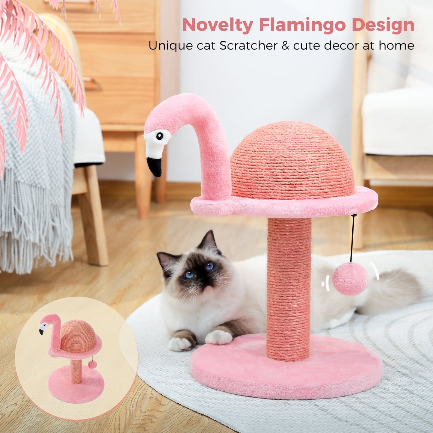 🩷 CocoBellas “Pretty in Pink” Flamingo Cat Scratcher