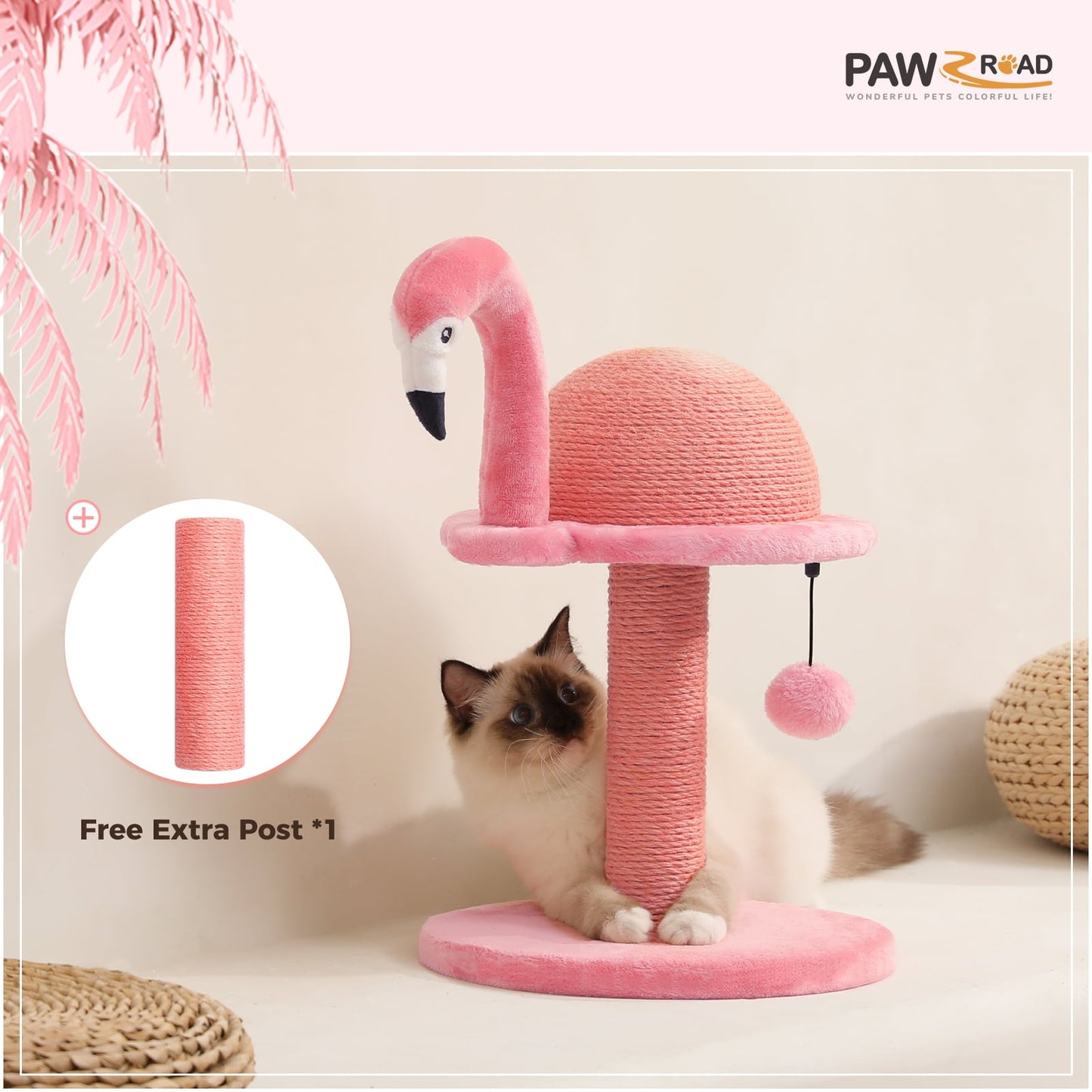 🩷 CocoBellas “Pretty in Pink” Flamingo Cat Scratcher