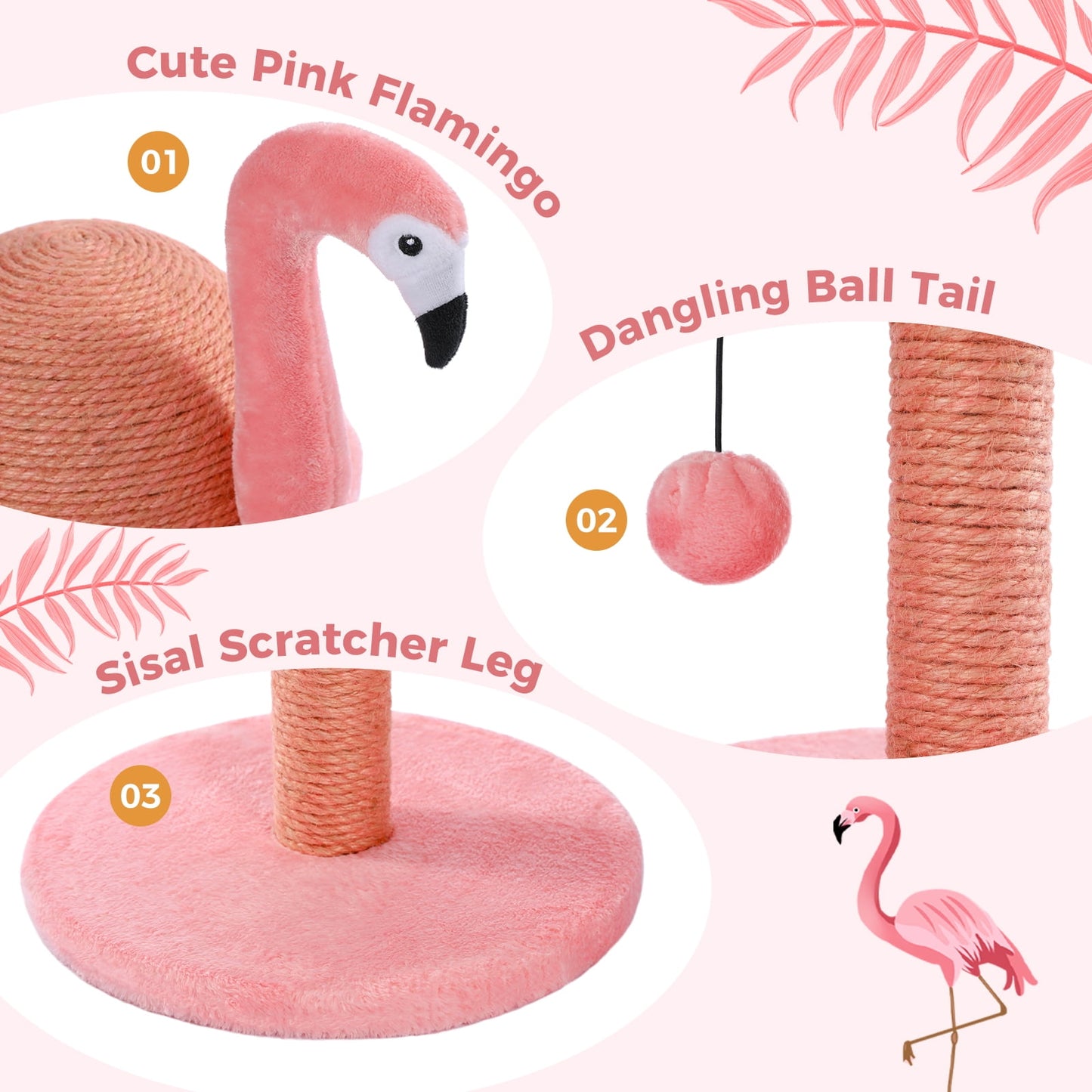 🩷 CocoBellas “Pretty in Pink” Flamingo Cat Scratcher